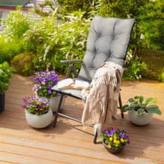 EDANTI Zahradní Sedák Polštář Na židli Pro Balkon Zahradní Terase Voděodolný šedý 50X80Cm