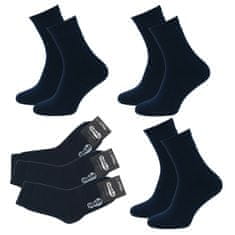 Aleszale 3x 6x bavlněné tlusté teplé froté ponožky 39-41 - Námořnická modř