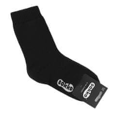SOKKO 3x bavlněné silné teplé froté ponožky 42-44 - černá