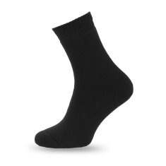 SOKKO 3x bavlněné silné teplé froté ponožky 45-47 - černá