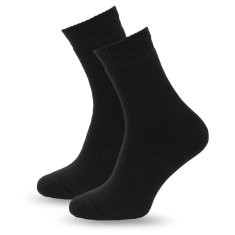 SOKKO 3x bavlněné silné teplé froté ponožky 42-44 - černá
