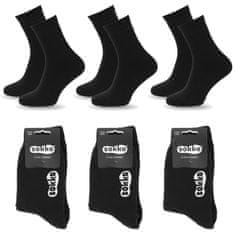 Aleszale 3x bavlněné tlusté teplé froté ponožky 39-41 - černá