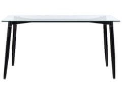 Beliani Skleněný jídelní stůl 150 x 90 cm černý TOTHAM