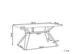 Beliani Jídelní prosklený stůl s mramorovým efektem 160 x 90 cm černý BALLINA