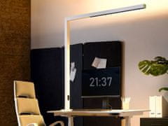 Beliani Kovová kancelářská LED lampa bílá OCTANT