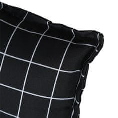 shumee Poduška na lavici černá kostkovaný vzor 150 x 50 x 7 cm textil