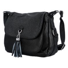 MaxFly Dámská koženková kabelka s výraznou klopou Gallina, černá