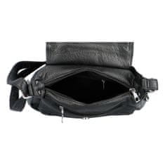 MaxFly Dámská koženková kabelka s výraznou klopou Gallina, černá