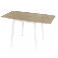 BPS-koupelny Jídelní stůl, MDF foliovaná / kov, dub sonoma / bílá, 60-120x60 cm, MAURO