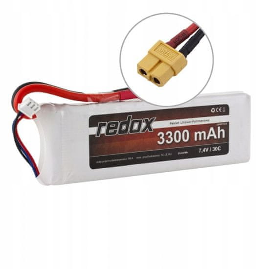 REDOX Balení Redox LiPo 7,4V 3300mAh 30c baterie