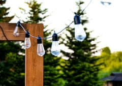 LUMILED Solární zahradní svítidlo LED světelný řetěz 11,48m GIRLANDA EREMI s 20x LED dekorativní žárovka EDISON 3000K Teplá bílá