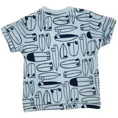 Kidaxi  Set kraťasy s kšandami a tričko ze 100% bavlny s 3D potiskem , světle modrá, 74