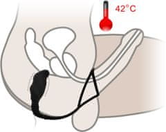 Vyhřívaný do 42°c masažér prostaty analplug s kroužkem na penis a varlata - 7 intenzivních funkcí - 78294383