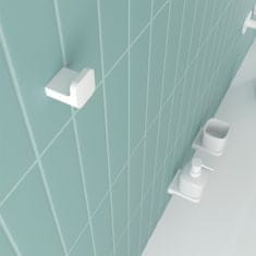 NIMCO WC štětka s držákem na zeď bílá nízká nádoba matné sklo, hranatá rukojeť NIMCO MAYA BÍLÁ MAB 29094CN-HR-05