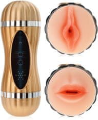 XSARA Dvoustranný masturbátor v tubě umělá vagína a ústa k orálnímu sexu - 71980369
