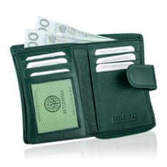Betlewski Zelená dámská peněženka z přírodní kůže