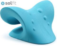 SOLFIT® Masážní polštář a Natahovač krku pro Uvolnění krční páteře a Bolest zad | NECKSTRECH modrá