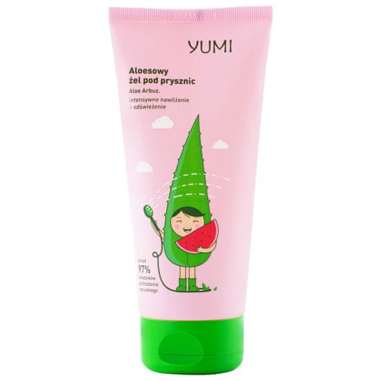 Yumi Aloe & Watermelon sprchový gel - hydratační sprchový gel s vůní vodního melounu, zvlhčující a zklidňující podráždění, 200ml