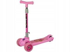 Lean-toys Koloběžka tříkolka zářící kola růžová