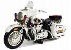 Lean-toys Policejní motorka černá a bílá se zvuky