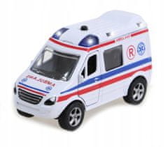 Lean-toys Kovové autíčko Van Ambulance Siréna Alarm