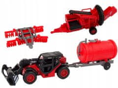 Lean-toys Sada zemědělských vozidel traktor 12 kusů kovu