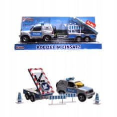 Lean-toys Auto Policie S přívěsem Dopravní značky Kovové HXCL0
