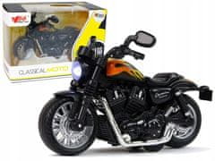 Lean-toys Motorcycle Champion Black 1:14 Pull-Back Drive Sound