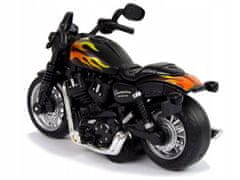 Lean-toys Motorcycle Champion Black 1:14 Pull-Back Drive Sound