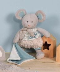 Kraftika Doudou plyšová myška s dečkou z bio bavlny 22 cm