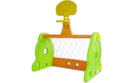 Lean-toys Basketbalová fotbalová branka 2 v 1 pro děti zelená