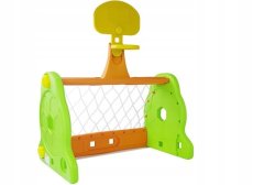 Lean-toys Basketbalová fotbalová branka 2 v 1 pro děti zelená