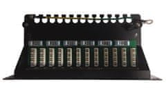 XtendLan Patch panel 10", 1U / 12 portů, CAT6, stíněný, LSA, vodorovné umístění konektorů, zemnič, černá barva