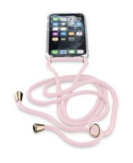 CellularLine Transparentní zadní kryt Neck-Case s růžovou šňůrkou na krk pro Apple iPhone 11 Pro