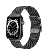TopQ Ocelový řemínek LUXURY pro Apple Watch 3-4-5-6-SE 38-40 mm černý 66011