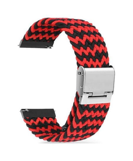 TopQ Pletený řemínek Braid pro Apple Watch 3-4-5-6-SE 42-44mm červeno-černý 60384