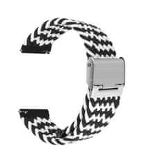 TopQ Pletený řemínek Braid pro Apple Watch 3-4-5-6-SE 38-40mm černo-bílý 60357