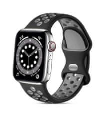 TopQ Silikonový řemínek Bubble pro Apple Watch 3-4-5-6-SE 38-40mm černo-šedý 60375