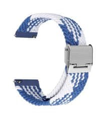 TopQ Pletený řemínek Braid pro Apple Watch 3-4-5-6-SE 42-44mm modro-bílý 60382