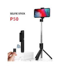 TopQ Bluetooth tripod selfie tyč P50 bílá 92428