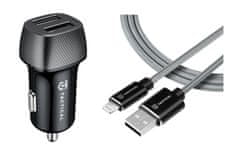Tactical  Field Plug Dual 12W + Fast Rope Aramid Cable USB-A/Lightning MFi 0.3m Grey