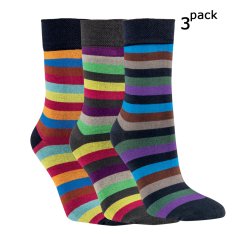 RS dámské barevné bambusové pruhované ponožky 1194017 3-pack, 35-38