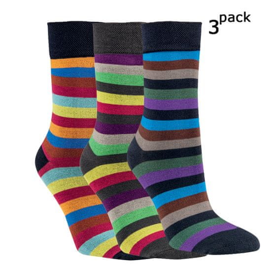 RS dámské barevné bambusové pruhované ponožky 1194017 3-pack
