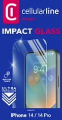 CellularLine Ochranné tvrzené sklo Second Glass Ultra pro Apple iPhone 14/14 Pro
