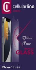 CellularLine Ochranné tvrzené sklo Second Glass Ultra pro Apple iPhone 13 Mini