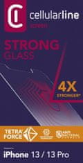 CellularLine Prémiové ochranné tvrzené sklo TETRA FORCE GLASS pro Apple iPhone 13 / 13 Pro