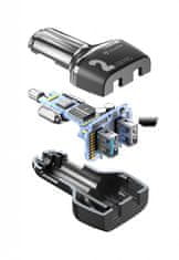 CellularLine Autonabíječka Car Multipower 2 PRO s technologií Smartphone Detect, 2 x USB port, 36W, černá