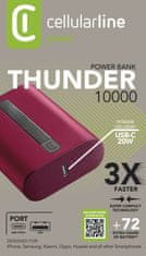 CellularLine Powerbanka Thunder 10 000 mAh, červená