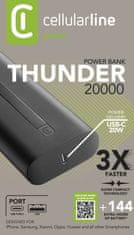 CellularLine Powerbanka Thunder 20 000 mAh, černá