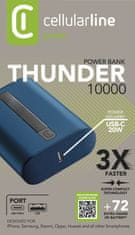 CellularLine Powerbanka Thunder 10 000 mAh, modrá